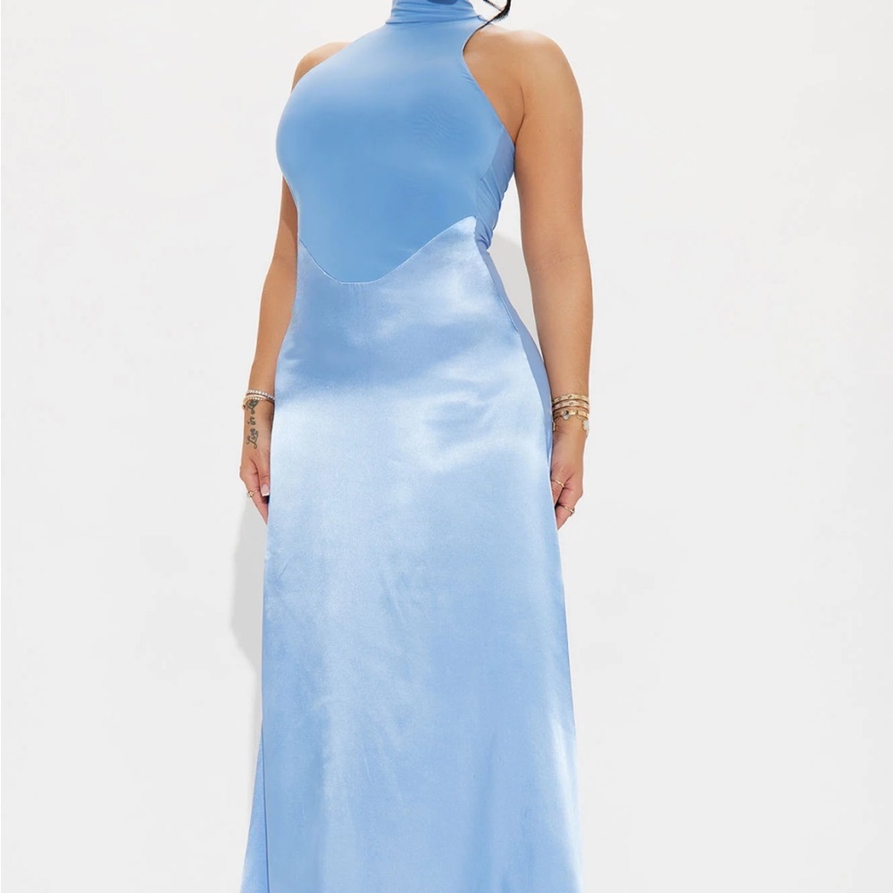 Elegant Blue Sleeveless Dress